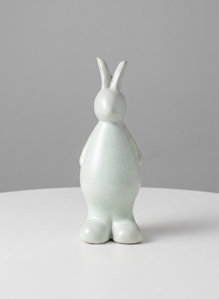 7.5in Tall Aged White Porcelain Rabbit, Set of 4 Decor Jamali Garden