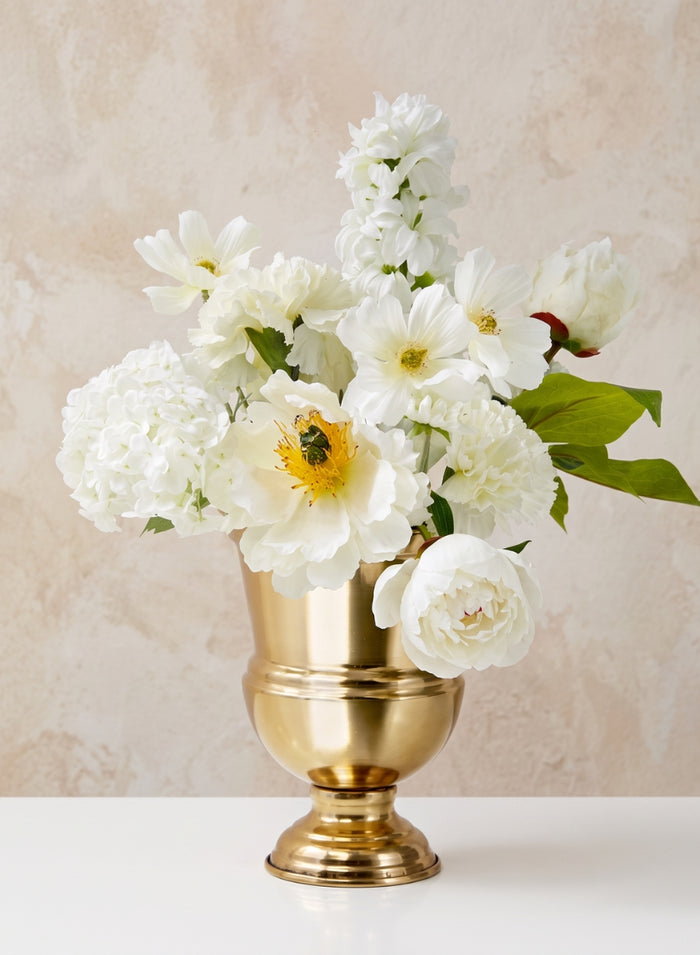 7.5in Tall Gold Urn Iron Vase