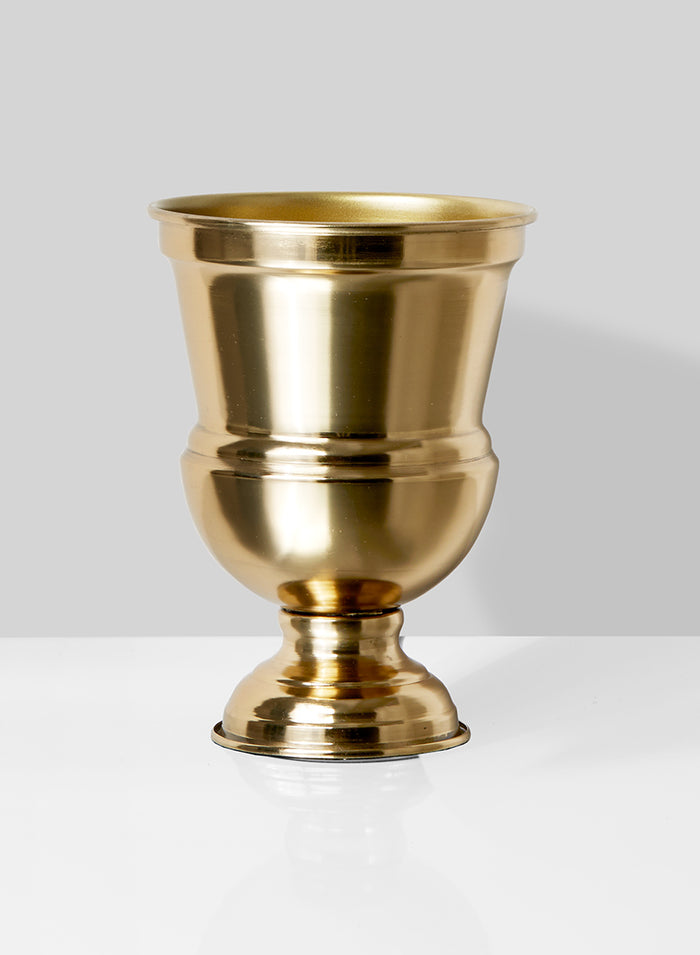 7.5in Tall Gold Urn Iron Vase Decor Jamali Garden