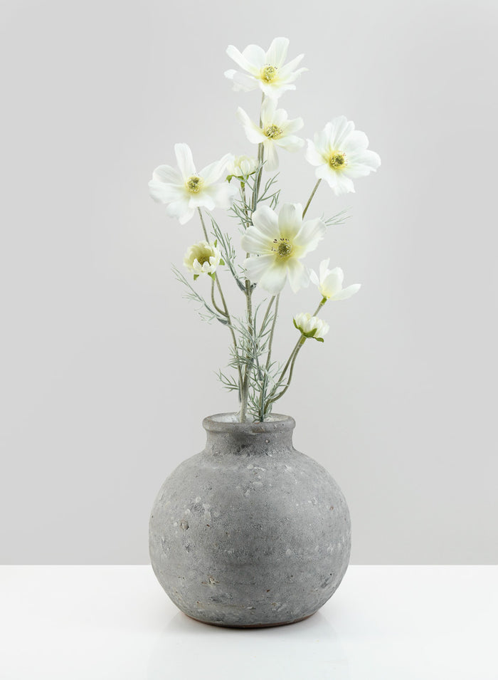 7.5in Wide Arita Aged Cement Deco Vase Decor Jamali Garden