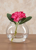 7.5in Wide Luster Dimpled Clear Fishbowl Glass Vase Decor Jamali Garden