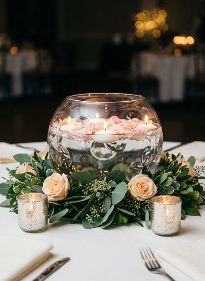 3.5in Tall Antique Platinum Glass Candle Holders, Set of 4 Decor Jamali Garden