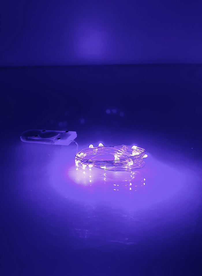 7ft Long 20 Light Purple Mini Lights String 3 Modes, Set of 6 Decor Jamali Garden
