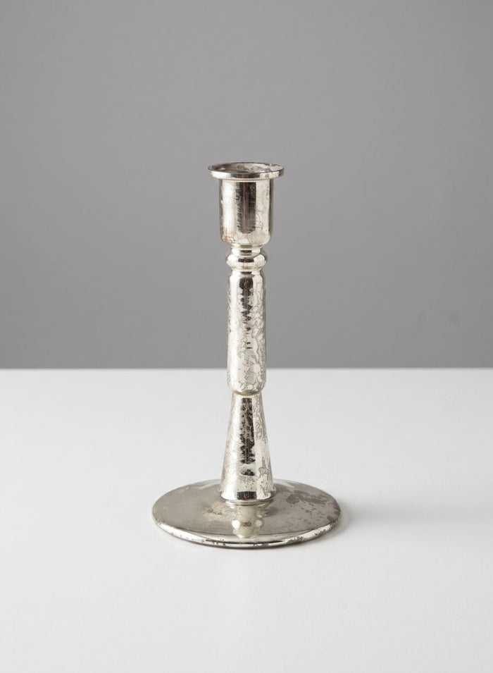 7in Tall Lumier Glass Taper Holder, Set of 2 Decor Jamali Garden