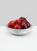 7in Wide Byzantine Aged White Shallow Bowl Decor Jamali Garden