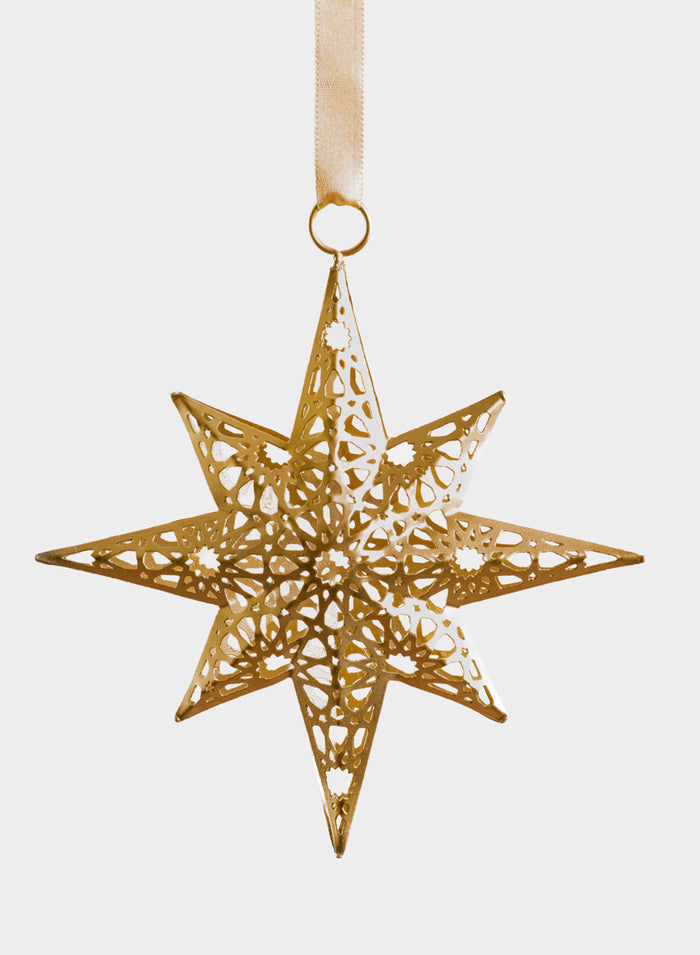 7in Wide Gold North Star Metal Ornament, Set of 4 Decor Jamali Garden