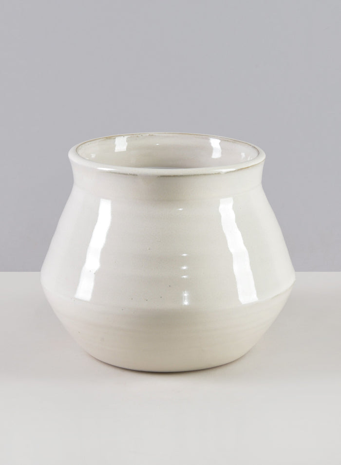 7in Wide Kasama White Artisan Bowl Decor Jamali Garden