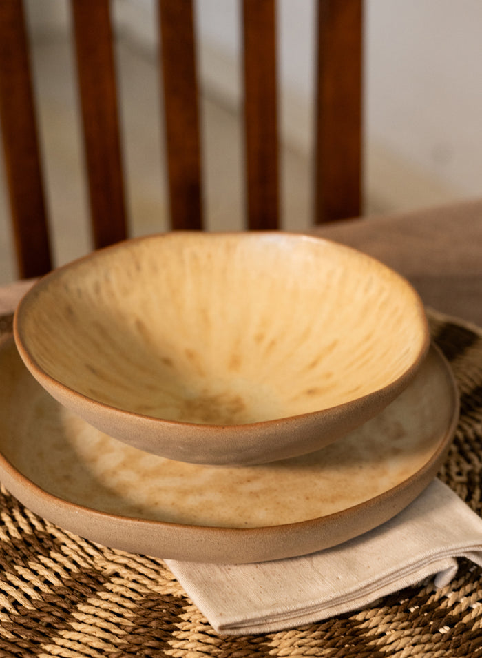 8.25in Wide Satsuma Artisan Ceramic Bowl Decor Jamali Garden