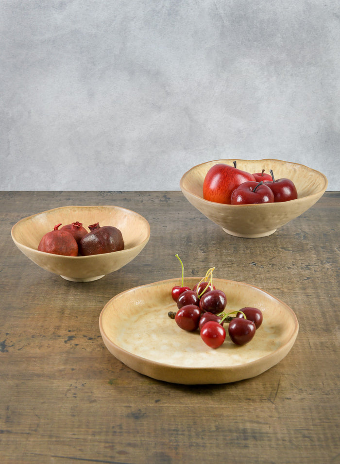 8.25in Wide Satsuma Artisan Ceramic Bowl Decor Jamali Garden