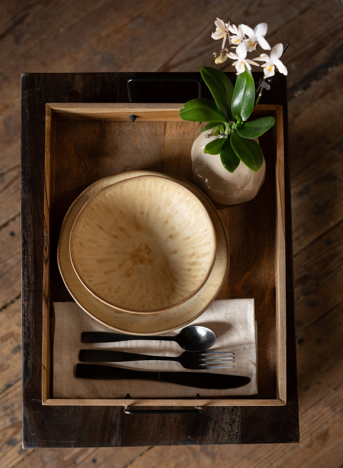8.25in Wide Satsuma Artisan Ceramic Bowl Decor Jamali Garden