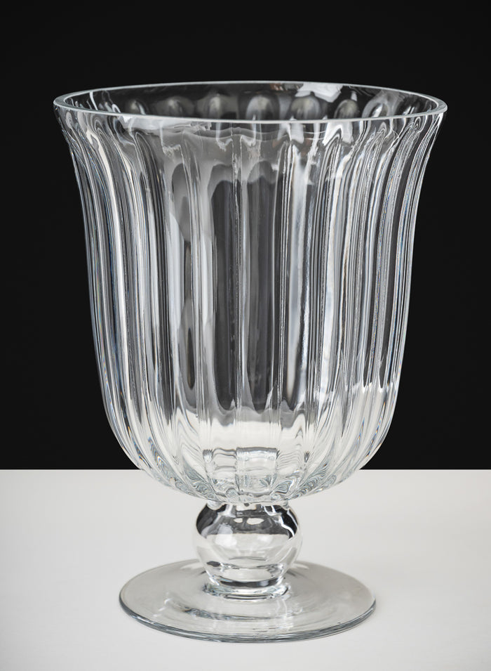 8.5in Tall Versailles Pleated Glass Urn Decor Jamali Garden