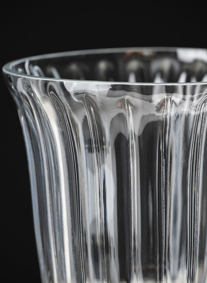 8.5in Tall Versailles Pleated Glass Urn Decor Jamali Garden