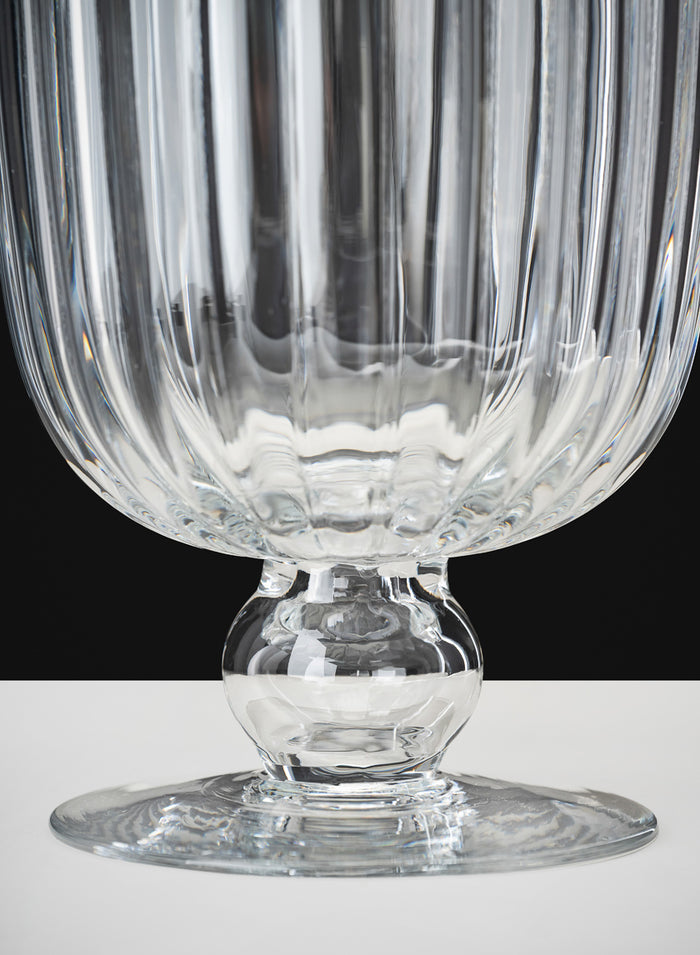 8.5in Tall Versailles Pleated Glass Urn Decor Jamali Garden