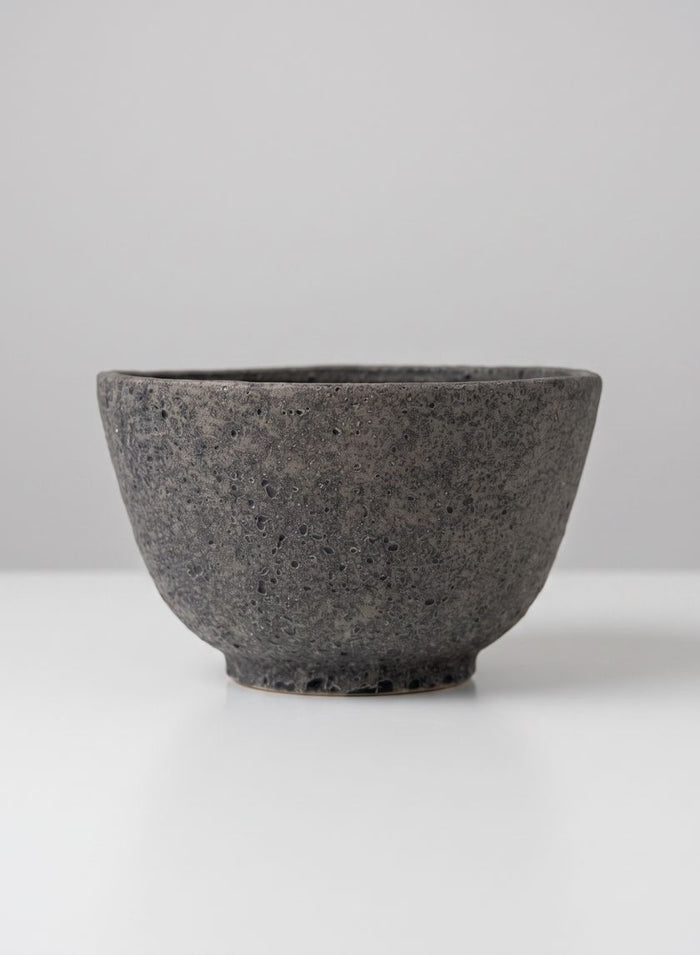 8.5in Wide Boheme Black Lava Ceramic Orchid Bowl Pot, Case of 4 Decor Jamali Garden