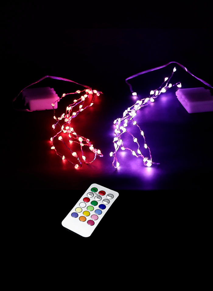 8ft Long 50 String Light With Remote, Set of 2 Decor Jamali Garden