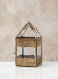 8in Tall Antiqued Rust Bronze Ajmer Square Lantern Decor Jamali Garden