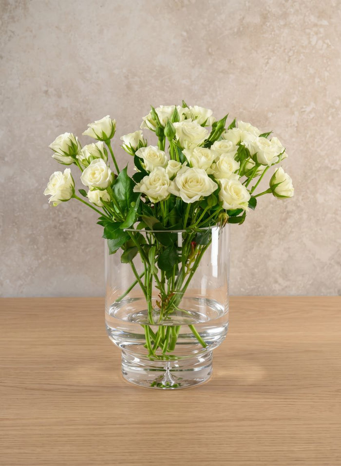 8in Tall Luxe Pedestral Glass Vase Decor Jamali Garden