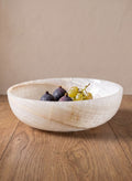 8in Wide Khyber White Onyx Decorative Bowl Decor Jamali Garden