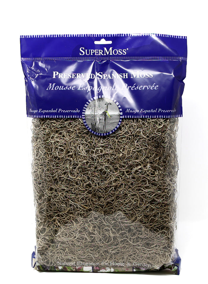 8oz SuperMoss Preserved Natural Spanish Moss Decor Jamali Garden