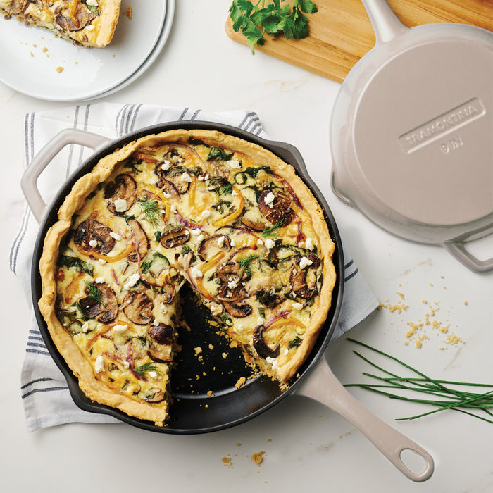 9 Inch and 12 Inch Enamel Cast Iron Skillet Set