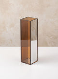 9.5in Tall Dark Amber Clear and Mirror Glitz Glass Vase Decor Jamali Garden