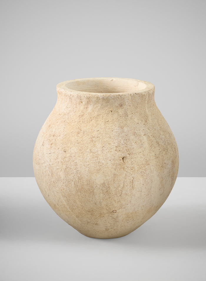 9in Tall Amadora Aged Sand Tone Stoneware Ceramic Deco Vase Decor Jamali Garden
