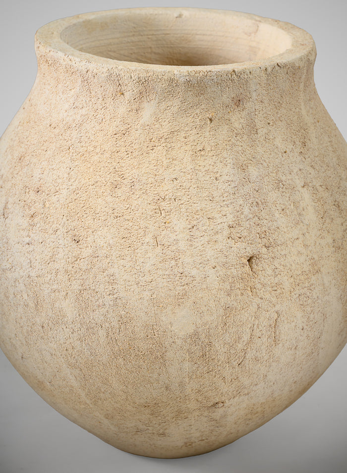 9in Tall Amadora Aged Sand Tone Stoneware Ceramic Deco Vase Decor Jamali Garden