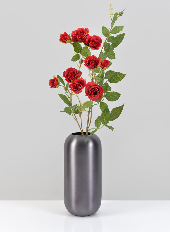 9in Tall Oviedo Stainless Steel Platinum Bullet Vase Decor Jamali Garden