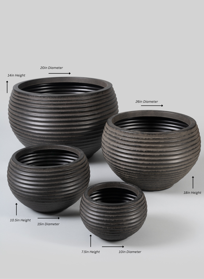 Alfredo Aged Black Real Look PVC Hive Planter Bowl Decor Jamali Garden
