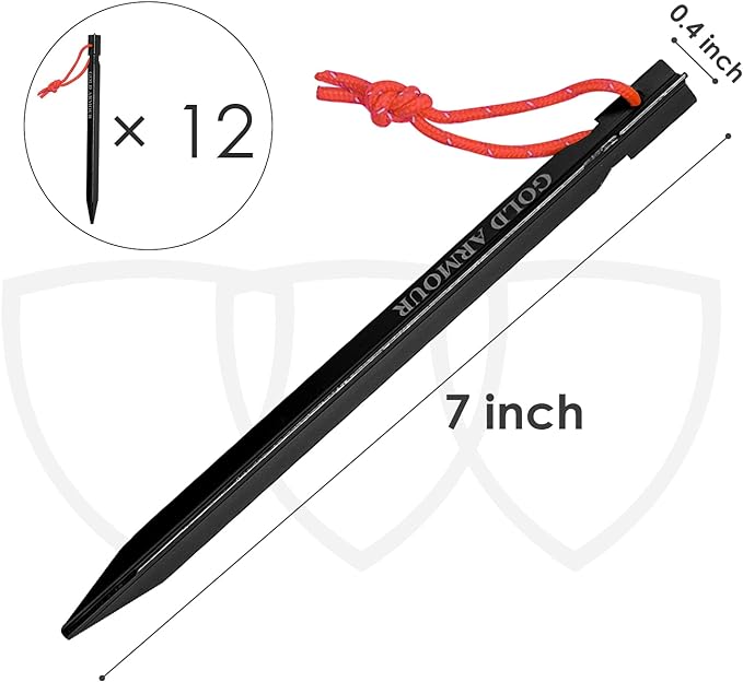 Aluminum Tent Stakes, 12-Pack