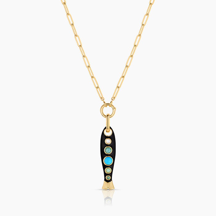 Amalfi Black Enamel Fish Clip