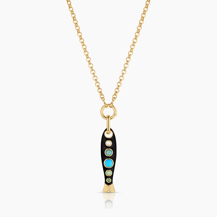 Amalfi Black Enamel Fish Clip