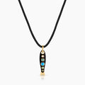 Amalfi Black Enamel Fish Silk Cord Necklace