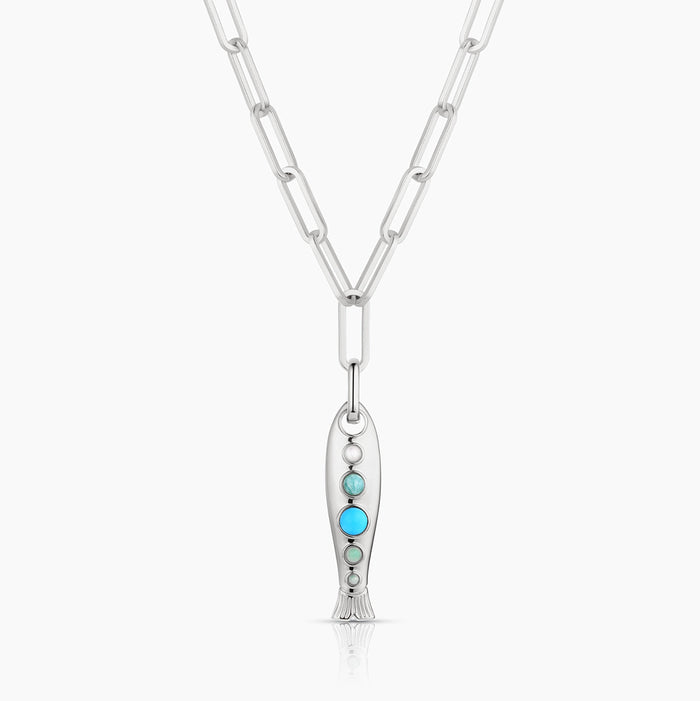 Rhodium Plated / 18" Allegra Chunky Paperclip Chain