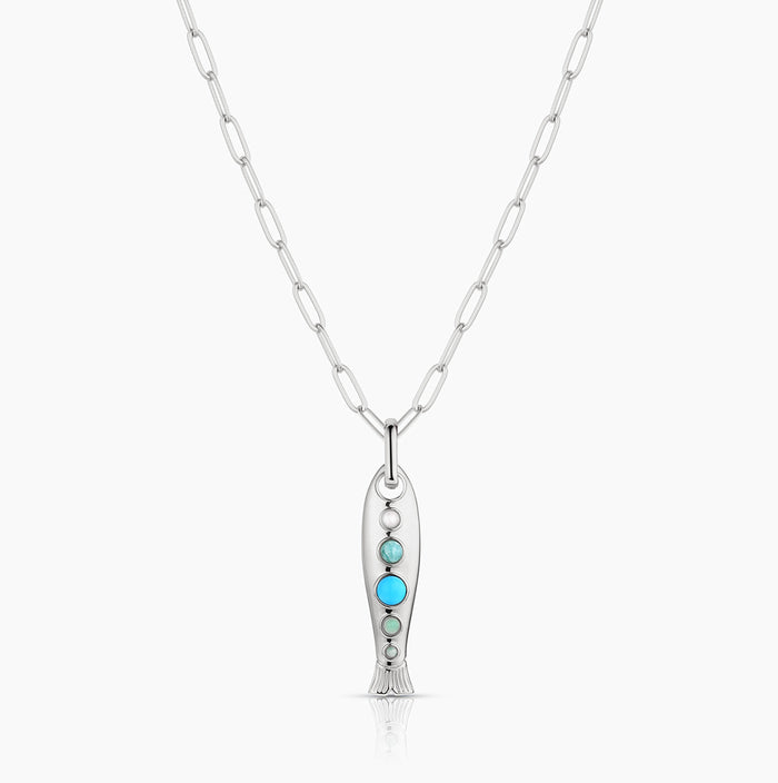 Rhodium Plated / 18" Finn Paperclip Chain