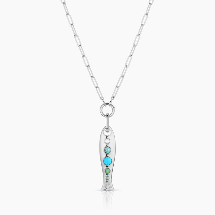 Rhodium Plated / 18" Finn Paperclip Charm Chain