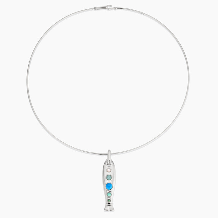 Rhodium Plated / Monet Slim Choker