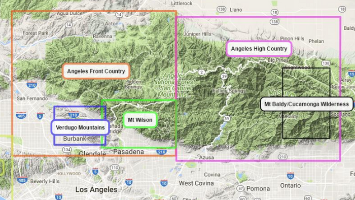 Angeles High Country Map