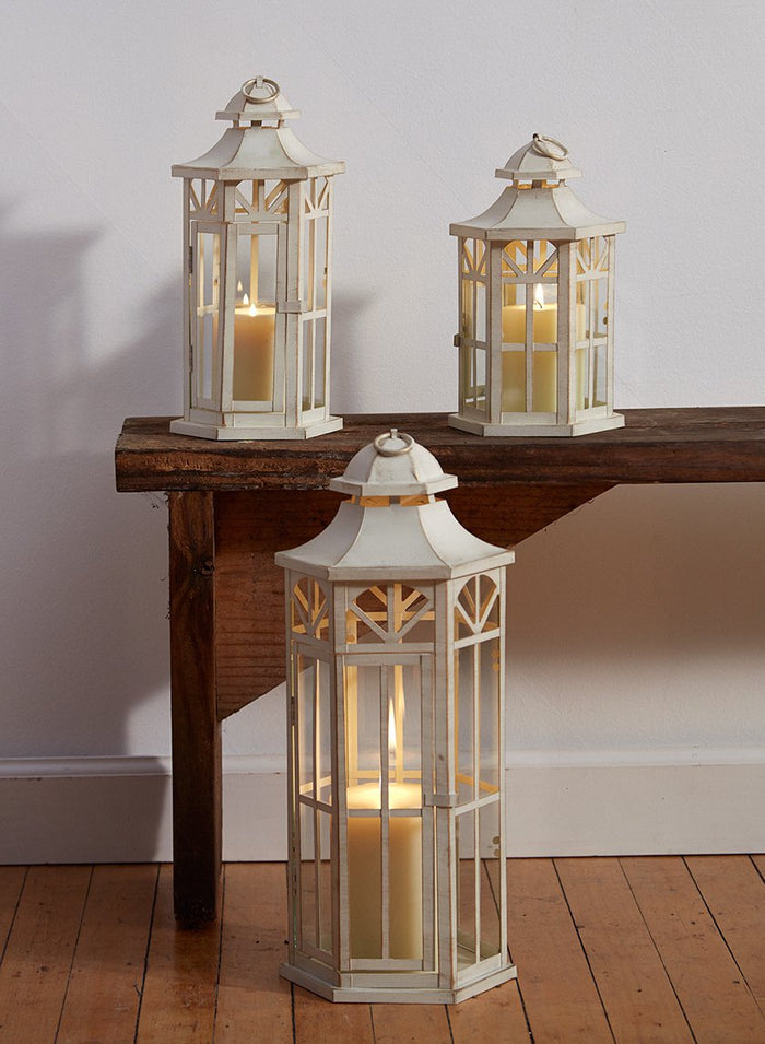 Antique White Lanterns Decor Jamali Garden
