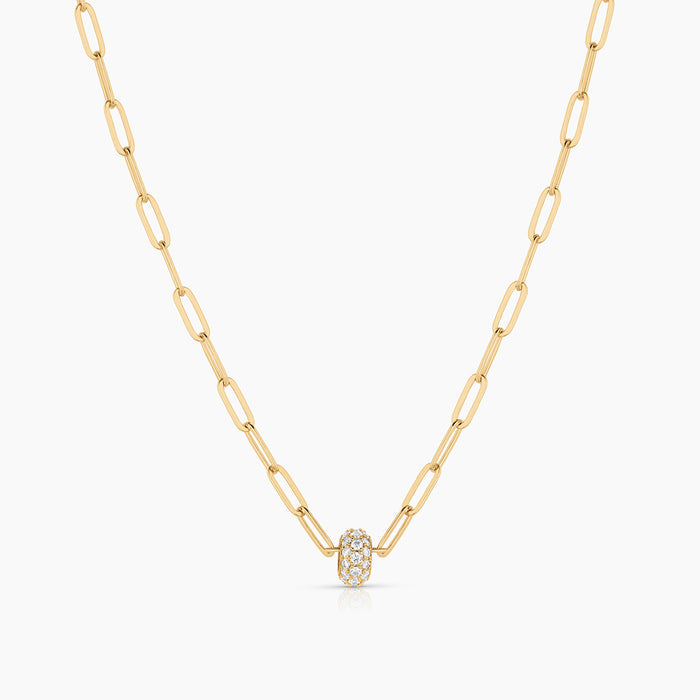 Astra Pavé Paperclip Necklace