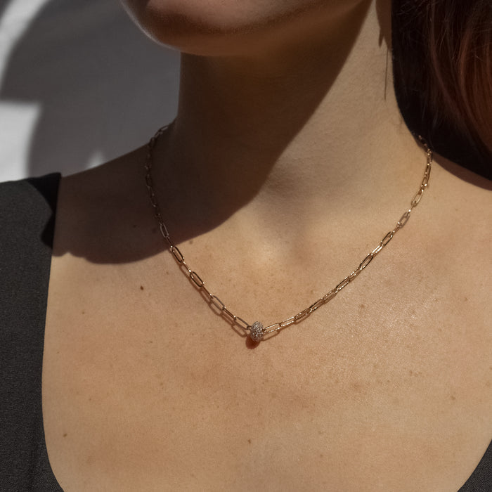 Astra Pavé Paperclip Necklace