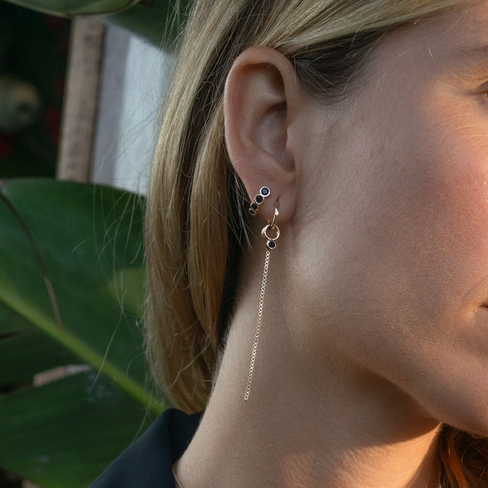 Astrid Black Hoop Earrings