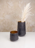 Atelier Twig Charcoal Gray Metal Vase Decor Jamali Garden