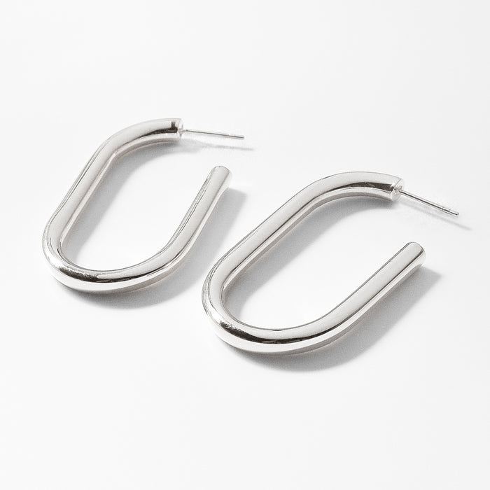 Athena Silver Hoop Earrings