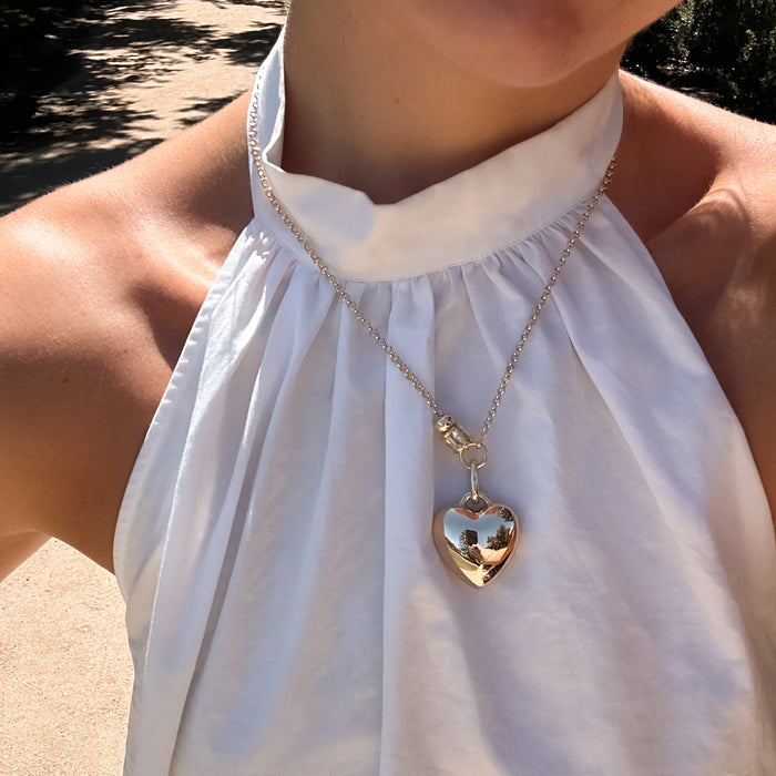 Aurelie Puffy Heart Bead Necklace