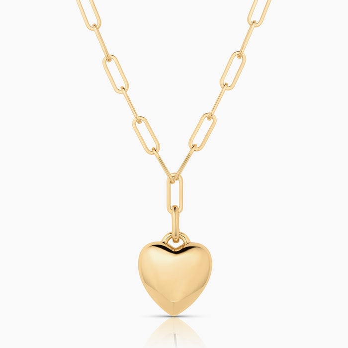 Aurelie Puffy Heart Clip Necklace