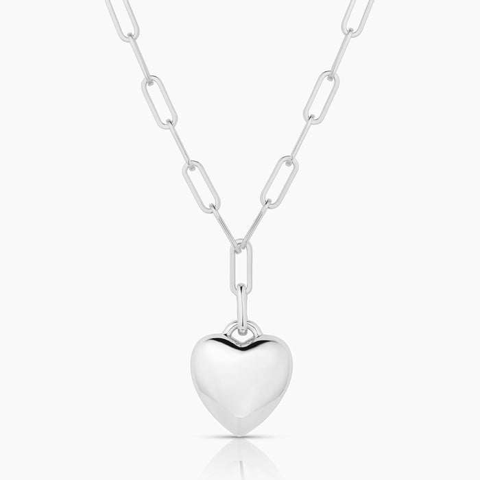 Aurelie Puffy Heart Clip Necklace