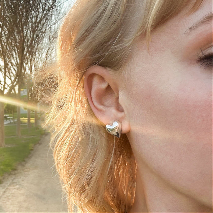 Aurelie Puffy Heart Earrings