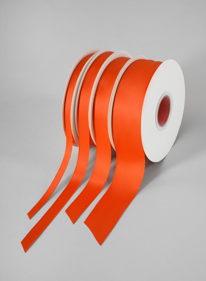 Autumn Orange Double Faced Satin Ribbon 50 Yard Spool Decor Jamali Garden