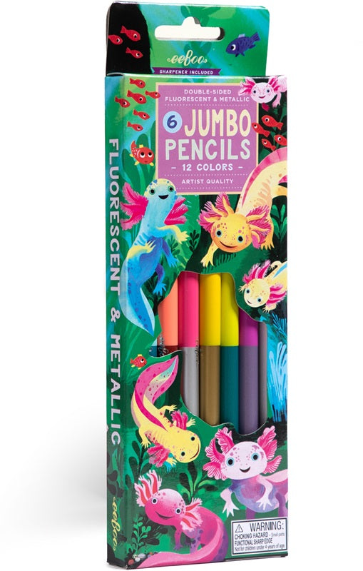 Axolotl 6 Jumbo Double-Sided Special Pencils